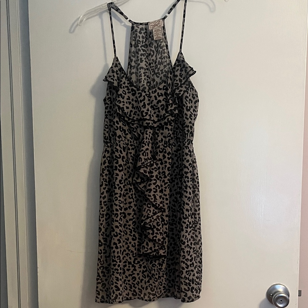 Eyelash Couture Animal Print Mini Dress